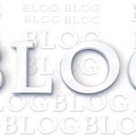 The word "BLOG" in large, bold, white letters, emphasizing the central theme of blogging.