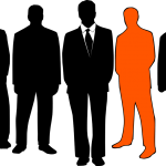 Local Business owners in an orange color on a transparent background