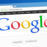 A web browser window displaying the Google homepage.