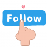 A hand pressing the 'Follow' button to boost social media exposure.