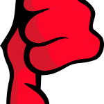 A red thumbs-down icon.