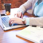 A person creating a blog for content marketing.